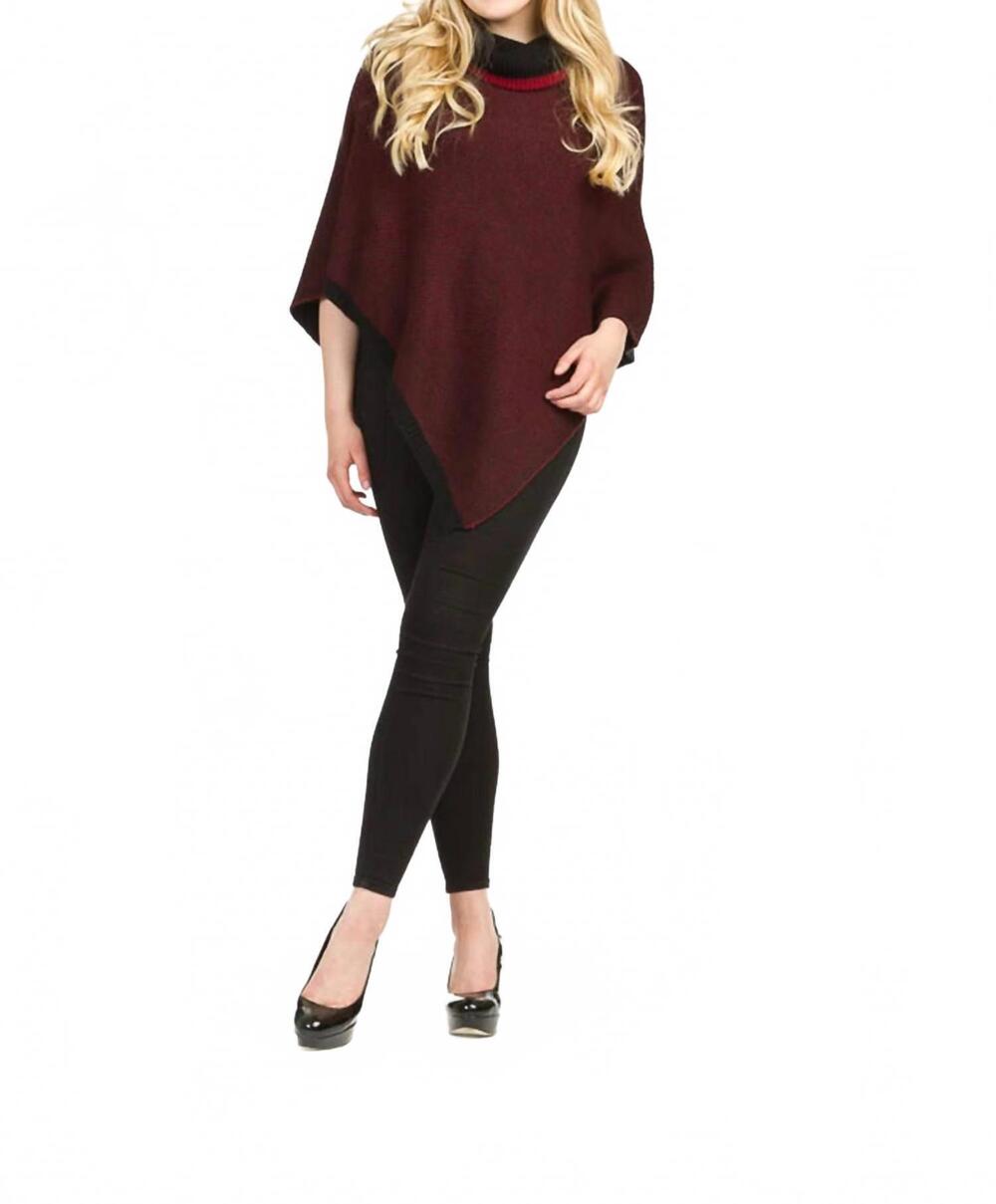 NEW PAPILLON cowl neck poncho in red